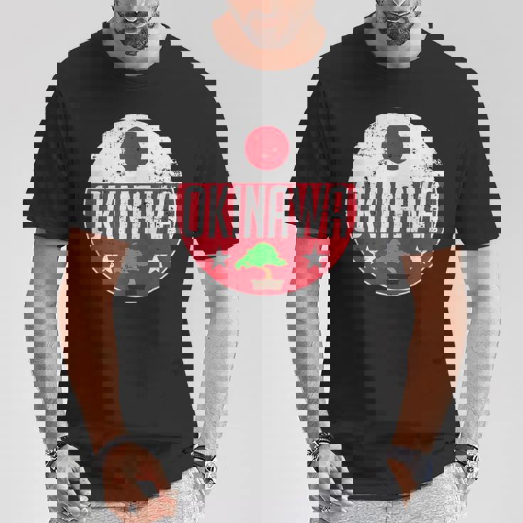 Okinawa Japanintage Flag Bonsai Tree Karateouvenir Tシャツ 面白い贈り物