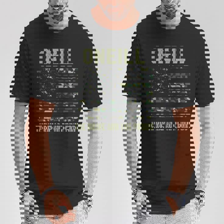 Oneill 姓 姓 迷彩 アメリカ国旗 Tシャツ 面白い贈り物