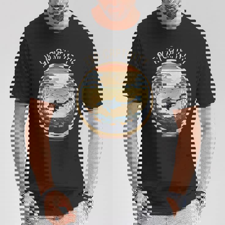 Orca End Captive Free The Orcas 海洋保護活動家 Tシャツ 面白い贈り物