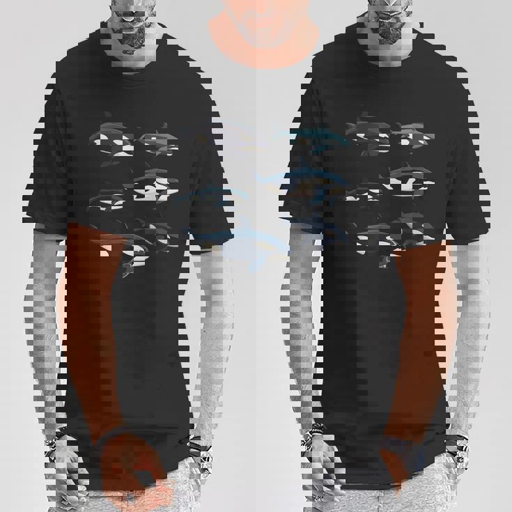 Orcas Killer Whale Pod Group グラフィック Tシャツ 面白い贈り物