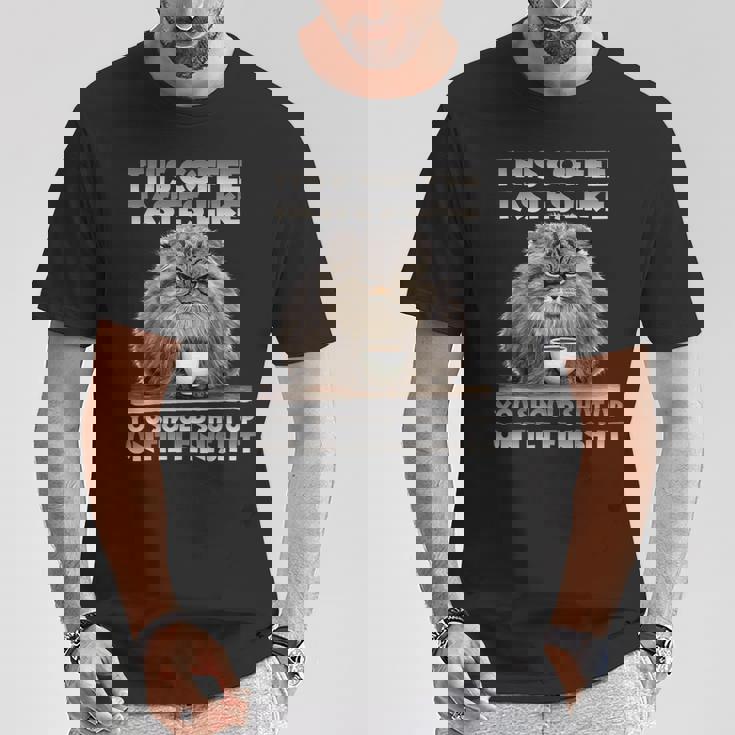 Pallas Catコーヒー愛好家のための朝の不満 マヌルネコ Tシャツ 面白い贈り物