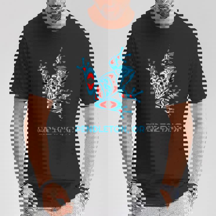 Pendleton オレゴンレッドブルフロッグ Pnw アート ネイティブアメリカン Tシャツ 面白い贈り物