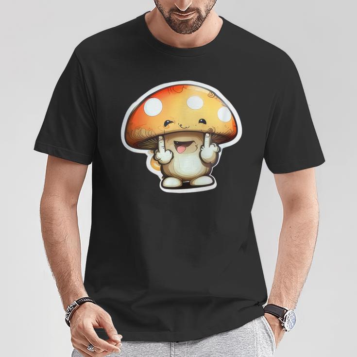 Personnage Champignon Drôle Doigt D'honneur Joyeux Anniversaire Gourmand T-Shirt Cadeaux drôles
