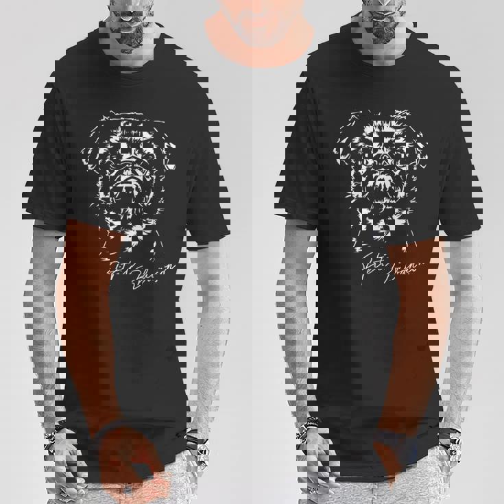 Petit Brabancon 犬のポートレート グリフォン・ウィルサイン Tシャツ 面白い贈り物