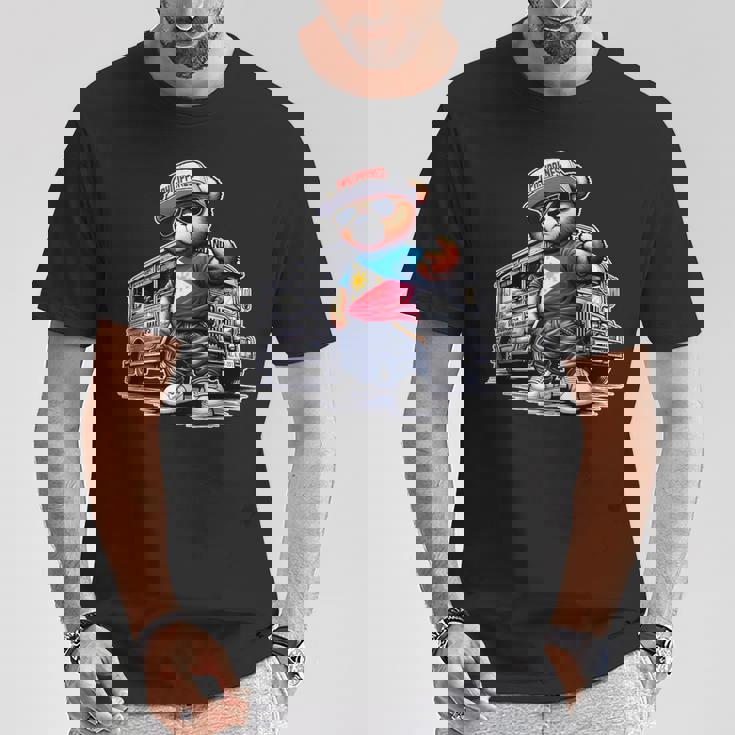 Philippines フィリピン ジプニー テディベア フィリピンの国旗 Tシャツ 面白い贈り物