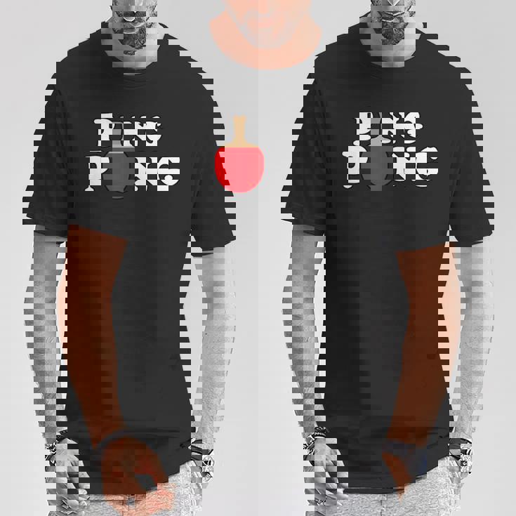 Ping Pong ピンポン卓球 おもしろレトロ Tシャツ 面白い贈り物