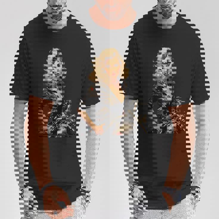 Pinup Girl バイカー オートバイ ライダー ヴィンテージ Tシャツ 面白い贈り物