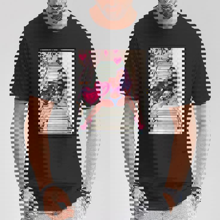 Pinup Girls 「バルーン付きセクシー赤毛ピンナップ1」 Tシャツ 面白い贈り物