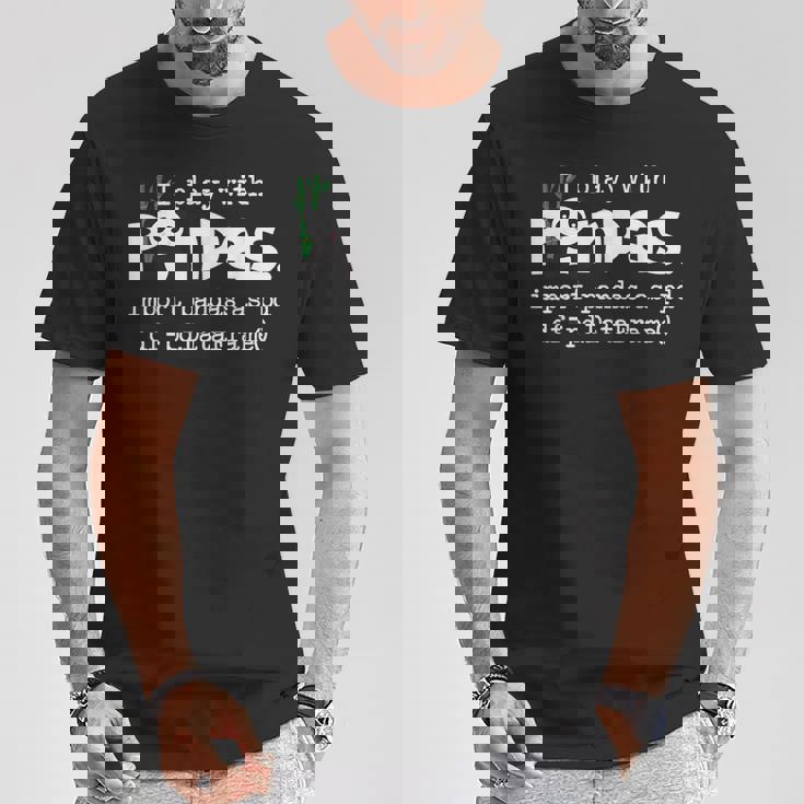 I Play With Pandas Python コンピューター コーディング プログラマー コーダー Tシャツ 面白い贈り物