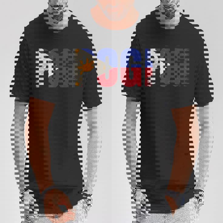 Pogi フィリピンのスラングとフィリピン国旗。 Tシャツ 面白い贈り物