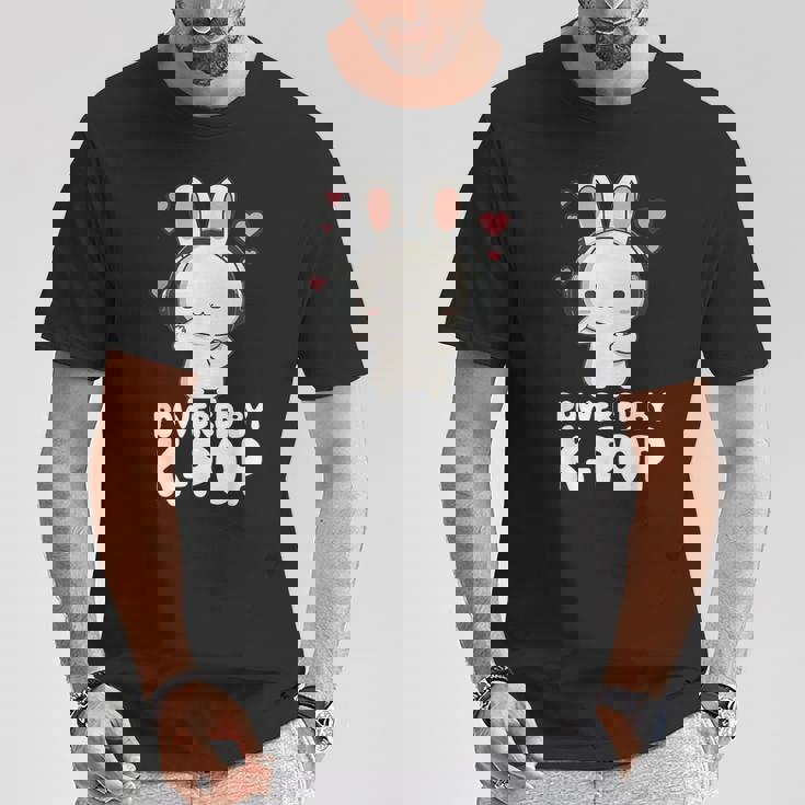 Powered By Kpop Rabbit韓国ポップマーチ K-Popグッズ Tシャツ 面白い贈り物