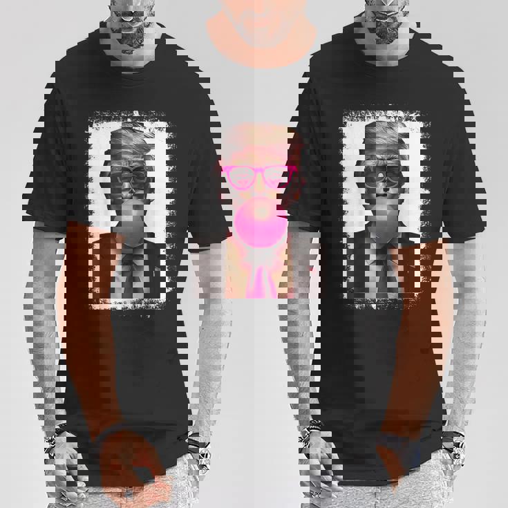 Pro Trump Bubble Gum Pink Glasses Donald Trump Tシャツ 面白い贈り物