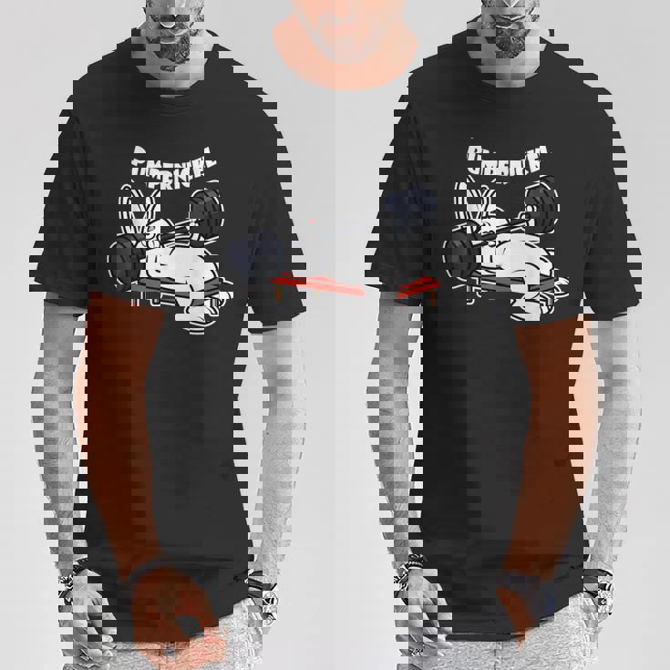 Pumppernickelラビットフィットネスベンチプレスワークアウトファニー Tシャツ 面白い贈り物