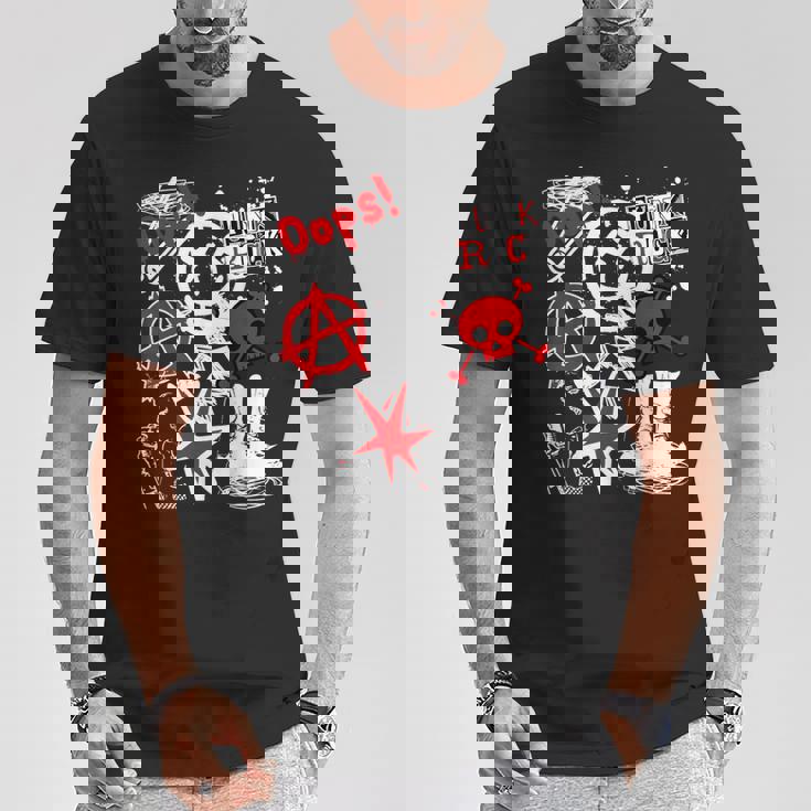 Punk's Not Dead ブラック&レッド Tシャツ 面白い贈り物