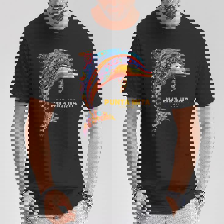 Punta Mita メキシコ バケーション ヴィンテージ トライバル イルカ Tシャツ 面白い贈り物