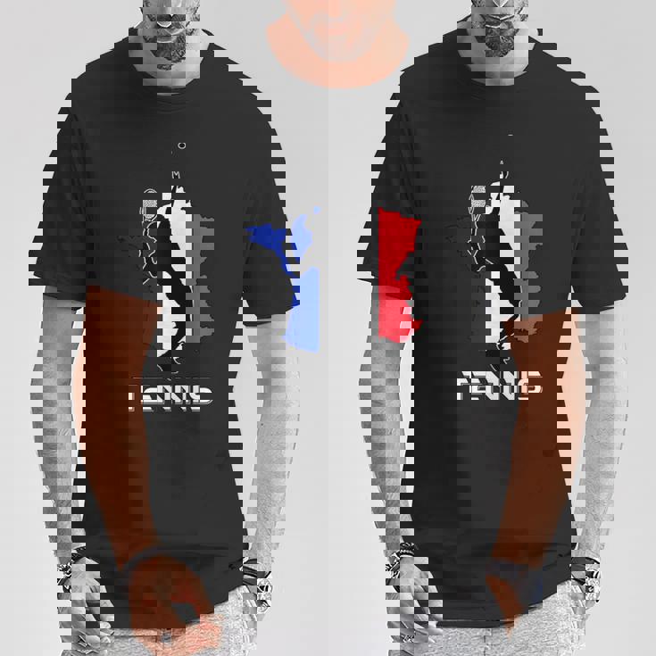 Racketports Coach フランス国旗 チーム フランス テニス Tシャツ 面白い贈り物