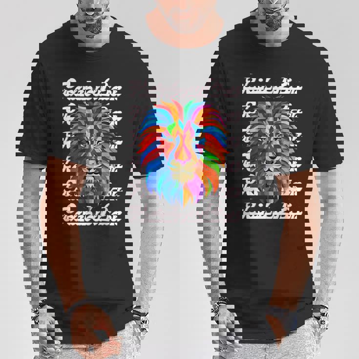 Rainbow Lion かっこいい おしゃれ ロゴ Tシャツ 面白い贈り物