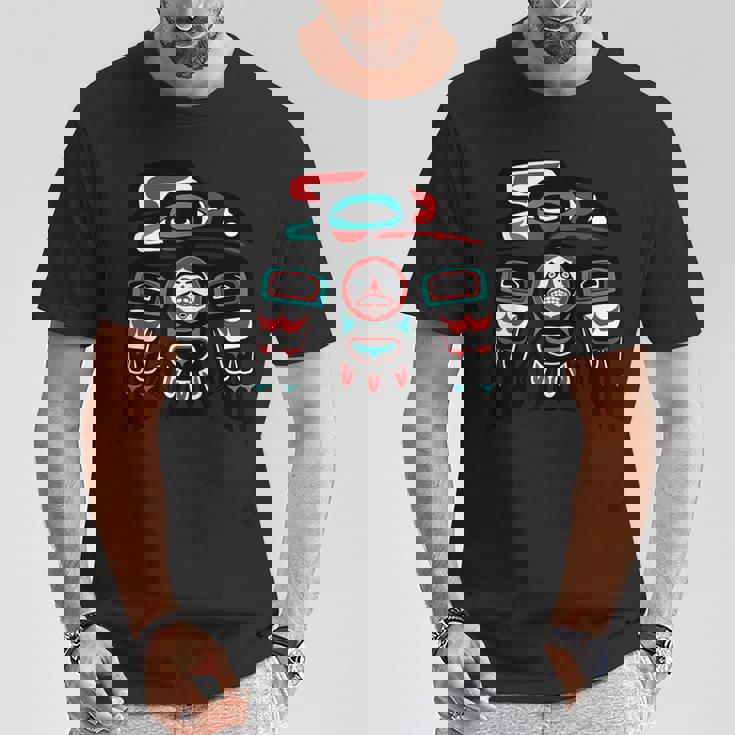 Raven ネイティブアメリカン プライド ハイダ トリンギット トーテム Tシャツ 面白い贈り物