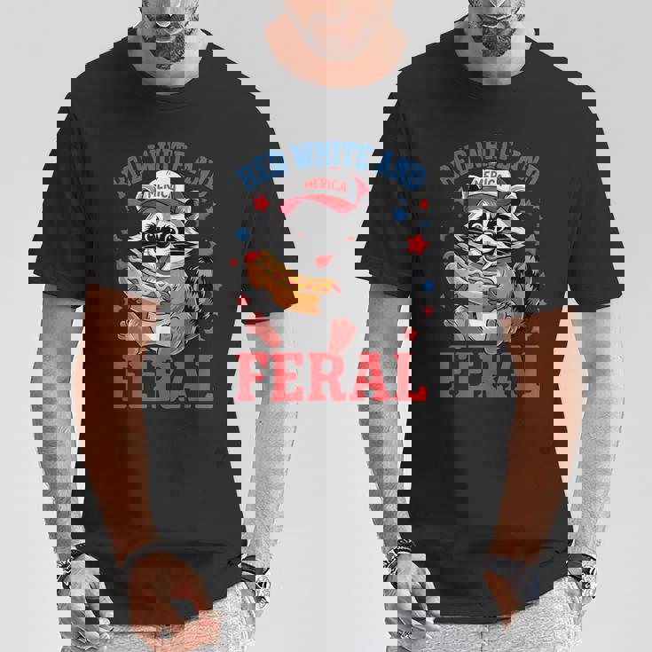Red And Feral 4Th Of July ユーモア キッズ アメリカ Tシャツ 面白い贈り物