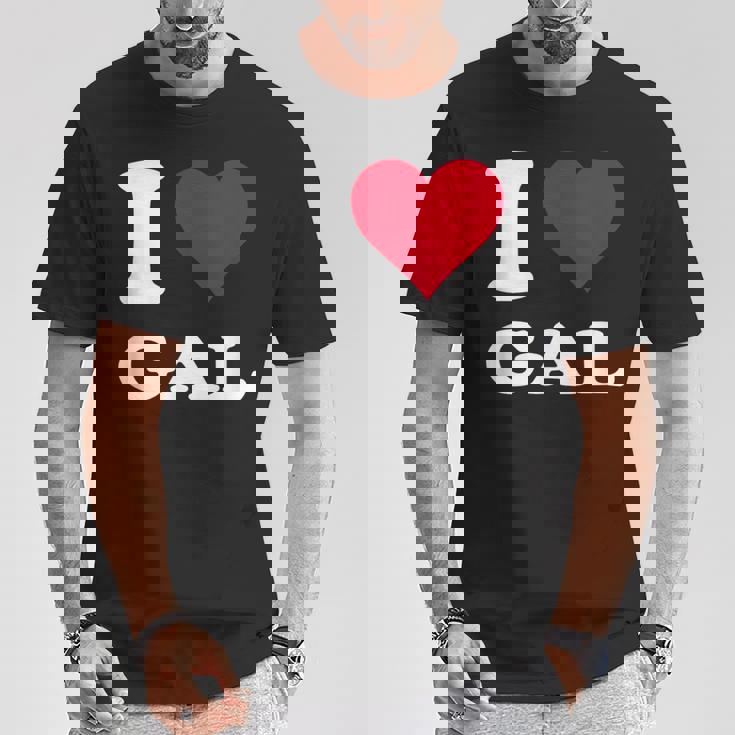 Red Heart I Love Gal Tシャツ 面白い贈り物