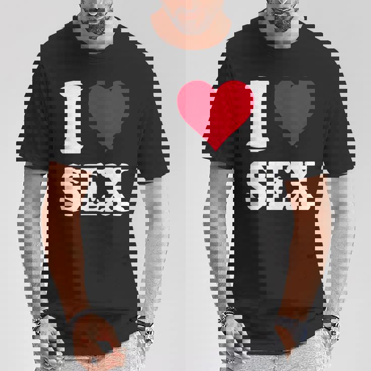 Red Heart I Loveex Tシャツ 面白い贈り物