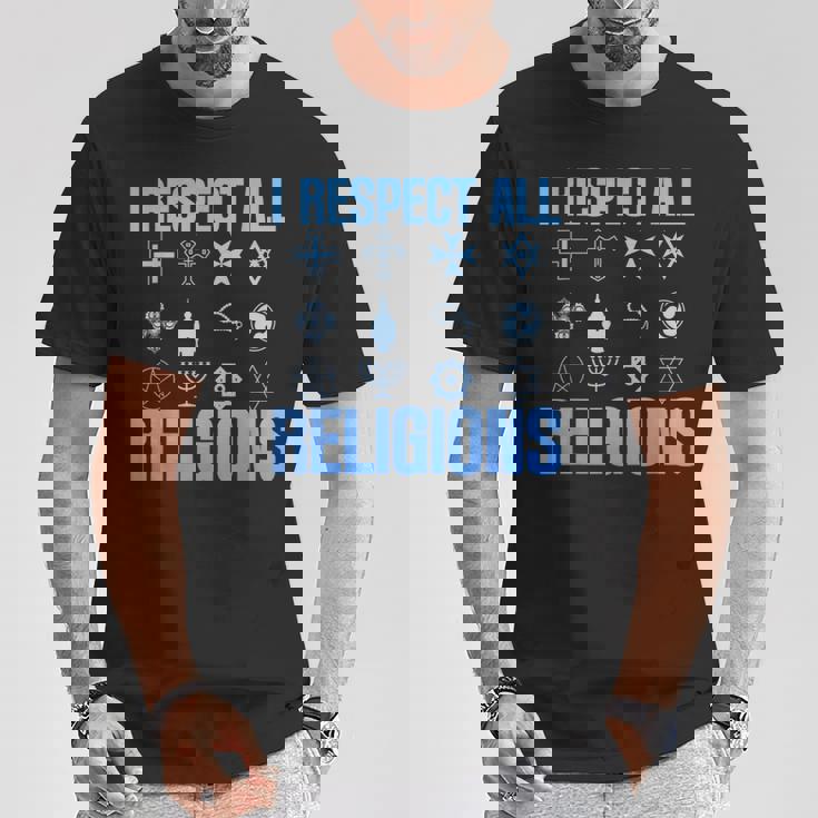 I Respect All Religions 精神性 寛容 受容 Tシャツ 面白い贈り物