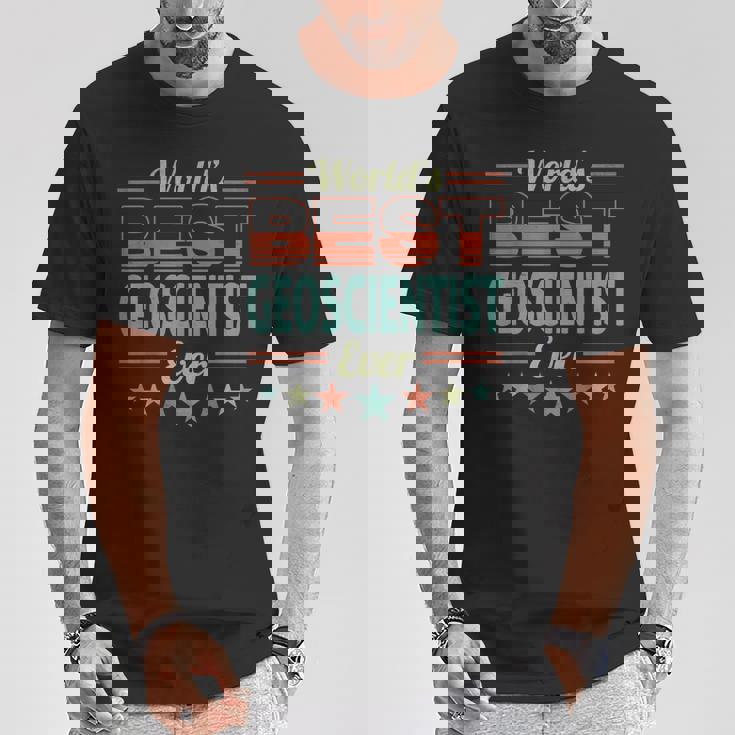 Retro Badge Worlds Best Geoscientist Tシャツ 面白い贈り物