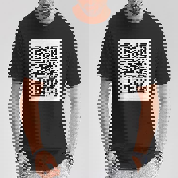 Rickroll Qrコードリンクミーム Tシャツ 面白い贈り物