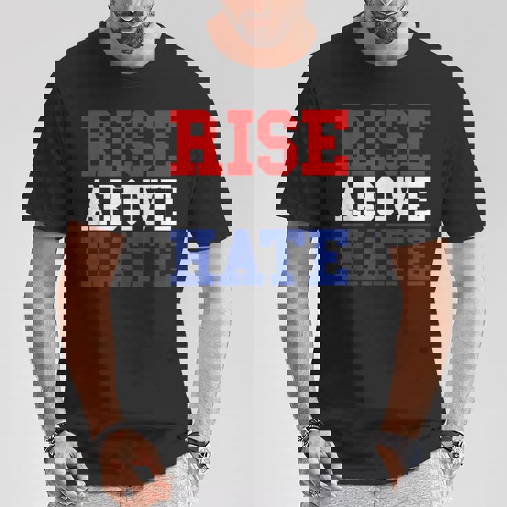 Rise Above Hate Red And Blue America Tシャツ 面白い贈り物