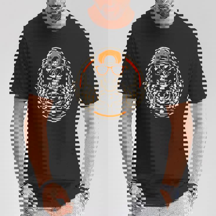 Rocker スケルトンキャップ スケーター 面白い ハロウィン パンクロック 男性 男の子 Tシャツ 面白い贈り物