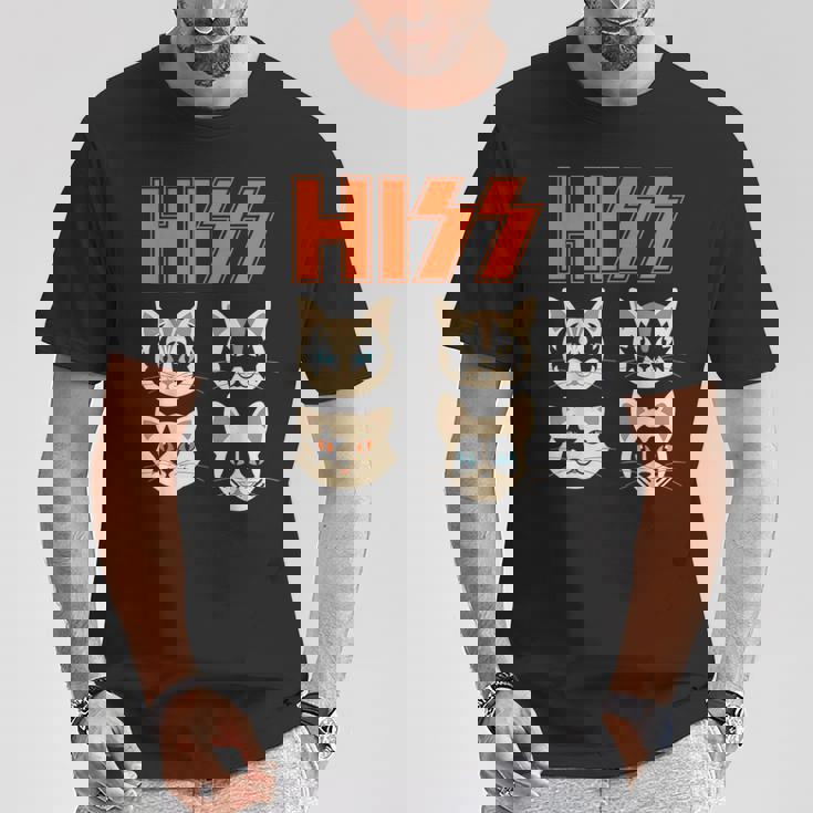 Hiss Cats ネコ Kittens ロックバンド Rock Rockin Tシャツ 面白い贈り物