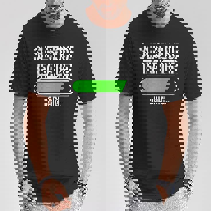 Salesforce開発者 卒業 卒業生 新しい仕事を読み込んでいます Tシャツ 面白い贈り物