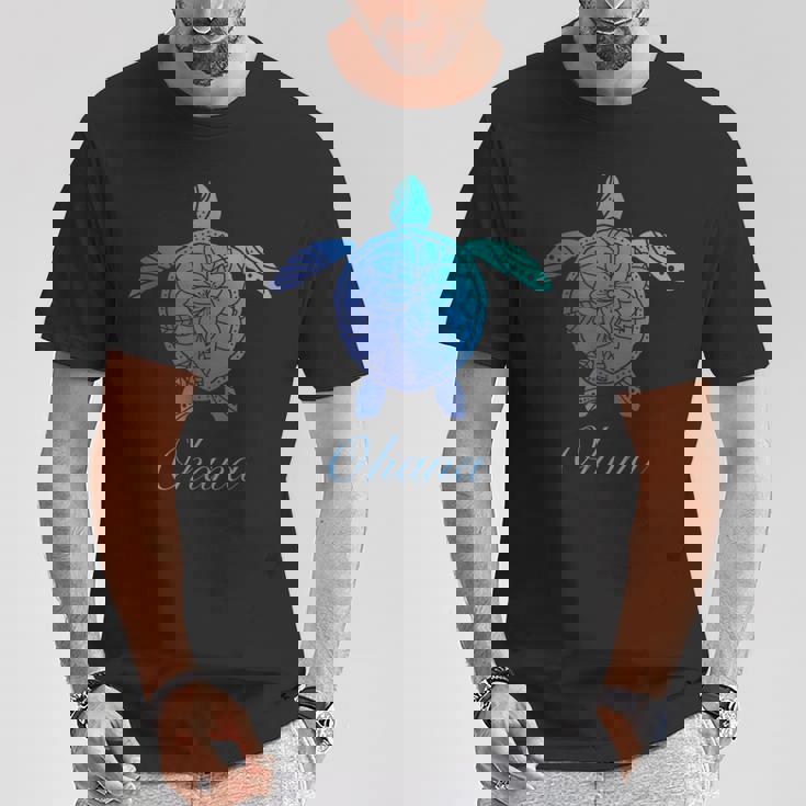 Save The Hawaii ウミガメ ハワイアン ブルー トライバル 亀 ホヌ Tシャツ 面白い贈り物