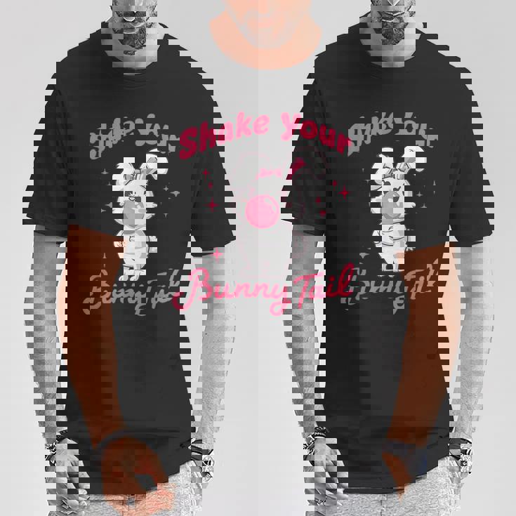 Shake Your Bunny Tail 愛らしいバブルガム Tシャツ 面白い贈り物