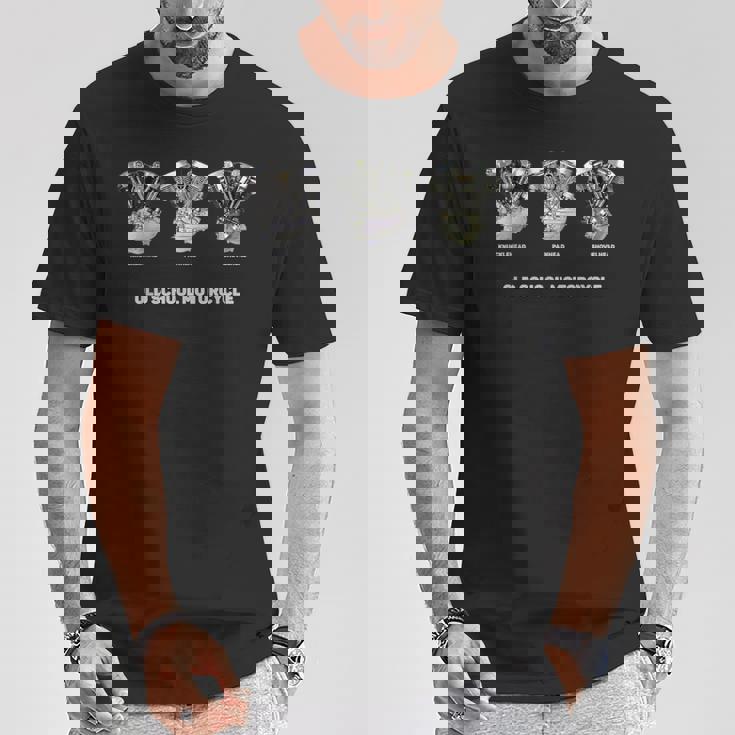 Shovelhead ナックルヘッド パンヘッドtwin オールドスクール オートバイ Tシャツ 面白い贈り物