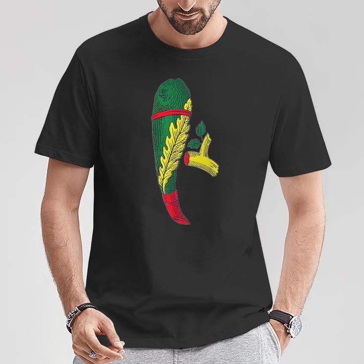 Siciliane Asso Di Bastoni Jeu De Cartes ItaliencorpaBriscola T-Shirt Cadeaux drôles