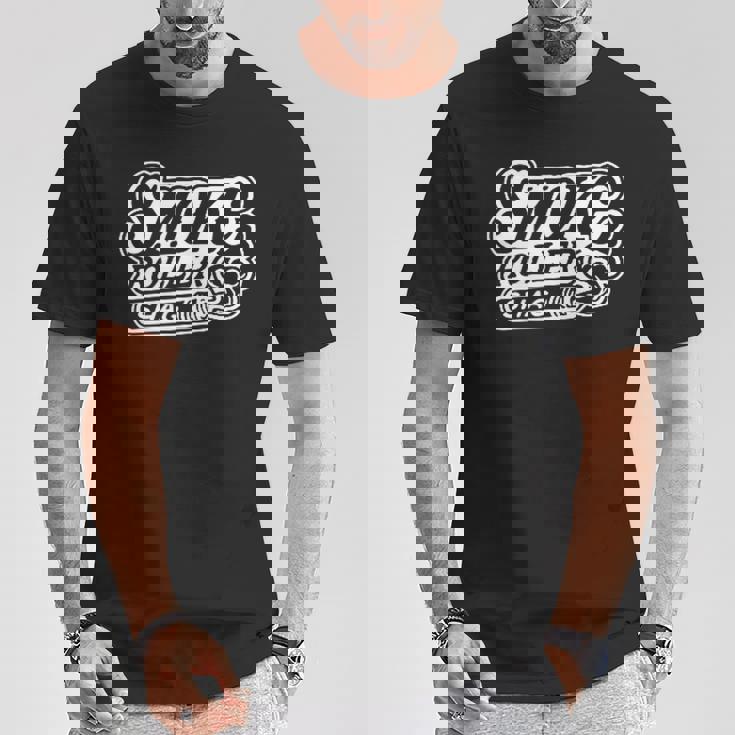 Smokeroller-煙巻人-マティーニシャグロカビリーピンナップバックプリント Tシャツ 面白い贈り物