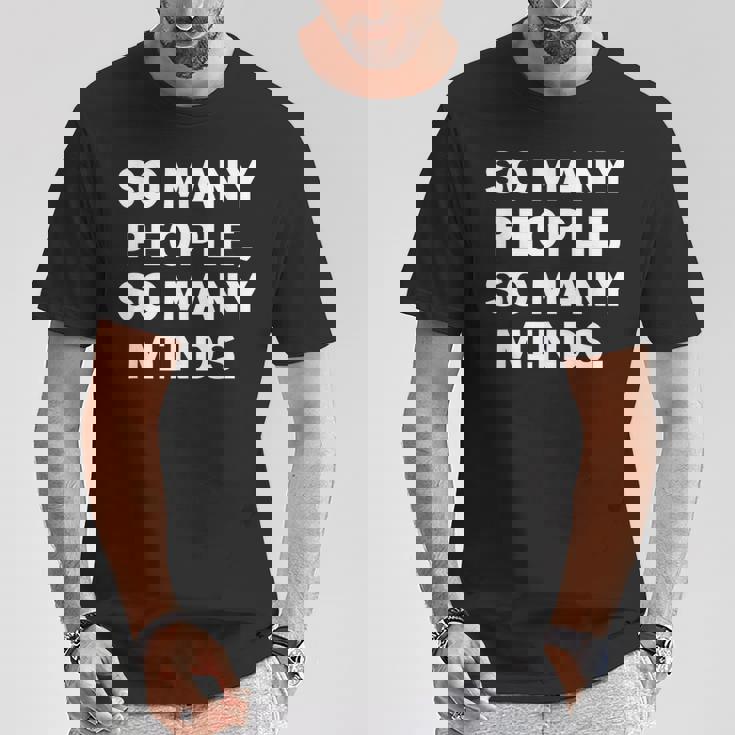 So Many Peopleo Many Minds 十人十色 英語 文字入り 格言 黒 他カラー メンズ Tシャツ 面白い贈り物