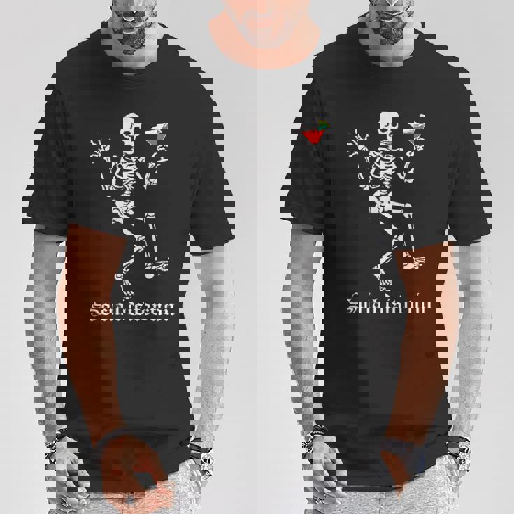 Social Distortions スケルトン ドリンクパーティー ミニマリスト Tシャツ 面白い贈り物