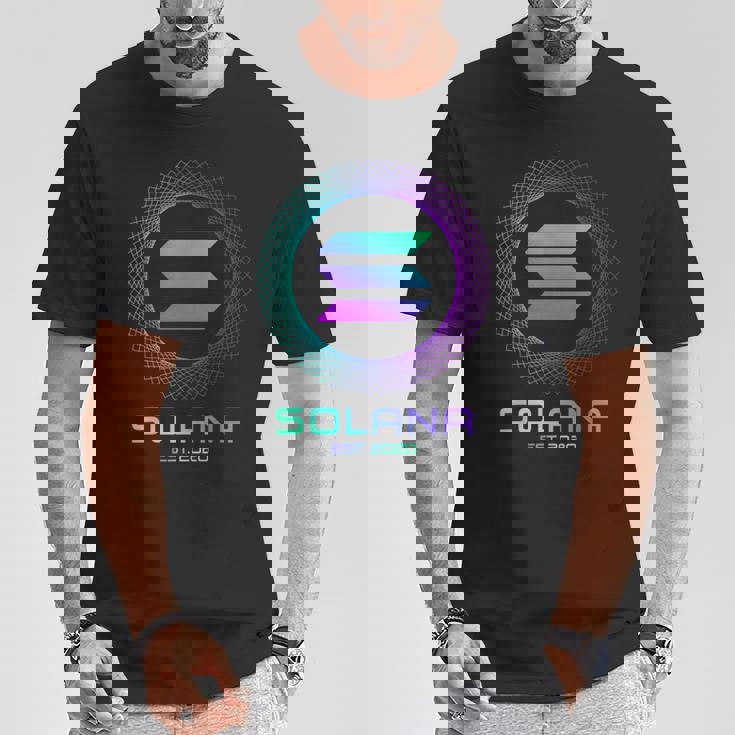 Solanaolコイン暗号ロゴブロックチェーン ソラナ Tシャツ 面白い贈り物