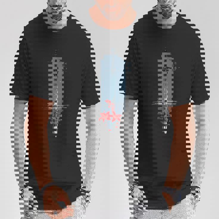 Spider Lily の 曼珠沙華 と アニメ の 戦士の剣 の エッジの効いたアニメ の 美的感覚 Tシャツ 面白い贈り物