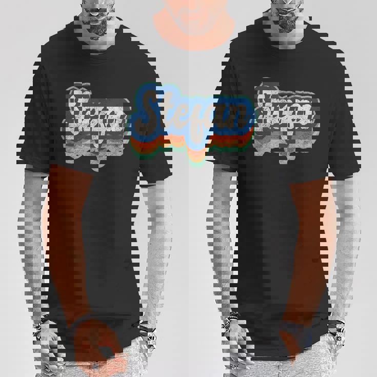 Stefan ファーストネーム 男の子 ヴィンテージスタイル 70年代 80年代 パーソナライズ Tシャツ 面白い贈り物