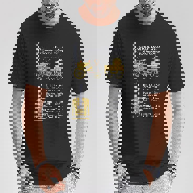 Stephenson のロケット蒸気機関車の機関車図 Tシャツ 面白い贈り物