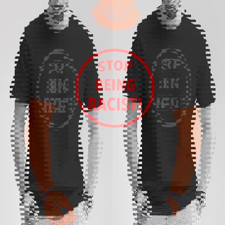 Stop Being A Racist Circle 反人種差別 平等 Blm Tシャツ 面白い贈り物