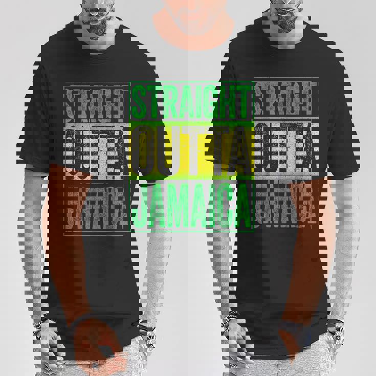 Straight Outta Jamaica ジャマイカ カリビアン レトロ レゲエ パーティー Tシャツ 面白い贈り物
