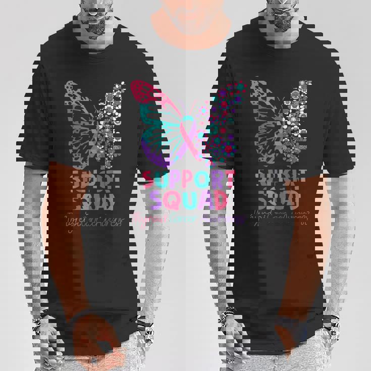 Support Squad Thyroid Cancer Awareness Butterfly T-Shirt Personalized Gifts Support Squad Thyroid Cancer Awareness Butterfly T-Shirt Personalized Gifts