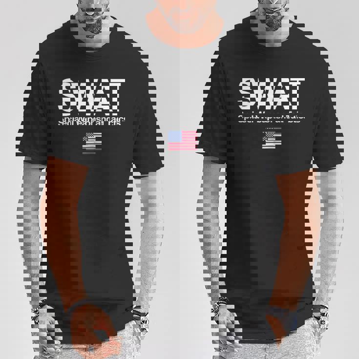 Swat シャツ Unitedpecial Police Usa フラッグ 胸ロゴ Tシャツ 面白い贈り物