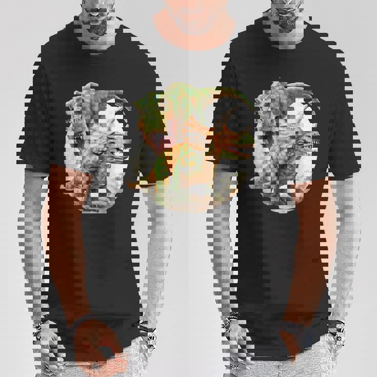 T-Rexs トリケラトプス・ファイティング Tシャツ 面白い贈り物