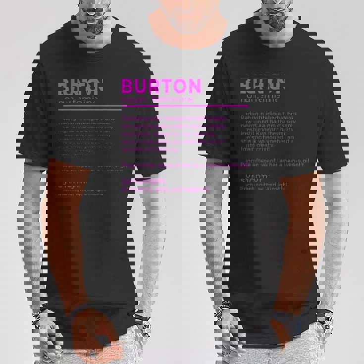 Team Burton 姓 誕生日や家族の集まりに Tシャツ 面白い贈り物