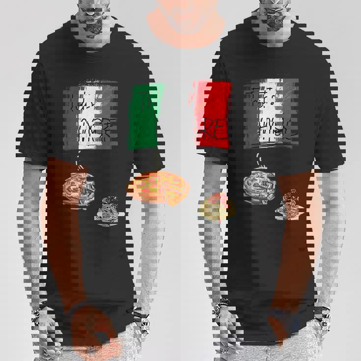 That's Amore ピザ パスタ好き イタリア料理 イタリア国旗 Tシャツ 面白い贈り物